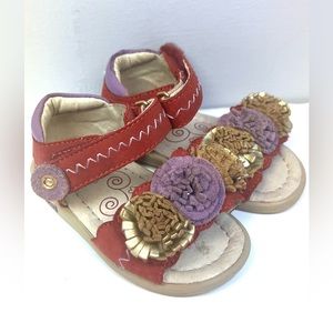 Umi- Toddler floral sandals- Size:19, Velcro,‎ Pre-Owned